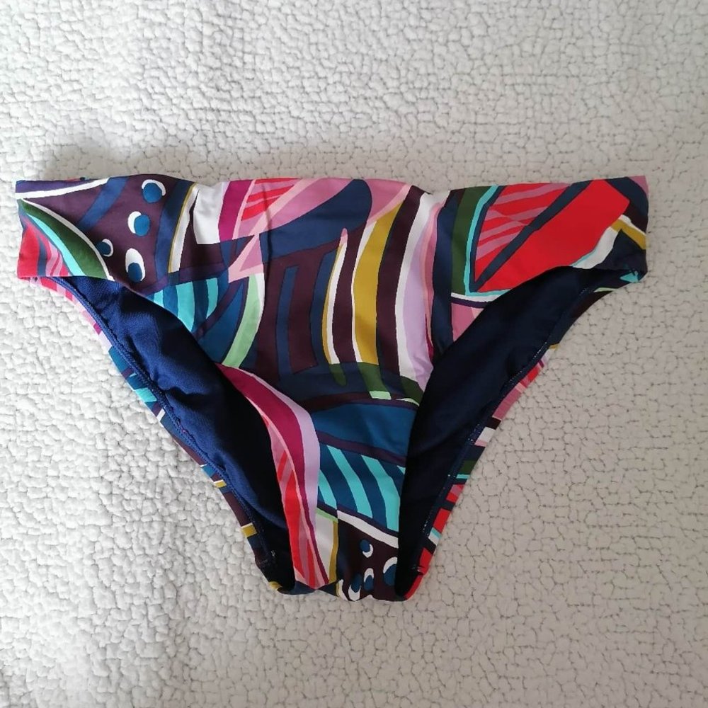 Bleu Rod Beattie Woman's Fabulous Low Rise Multicolor Swim Bikini Bottom Size 6